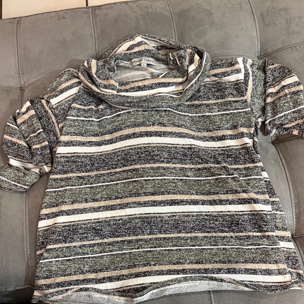 Absolutely Famous Kids Hoodie - Gray and White Stripes